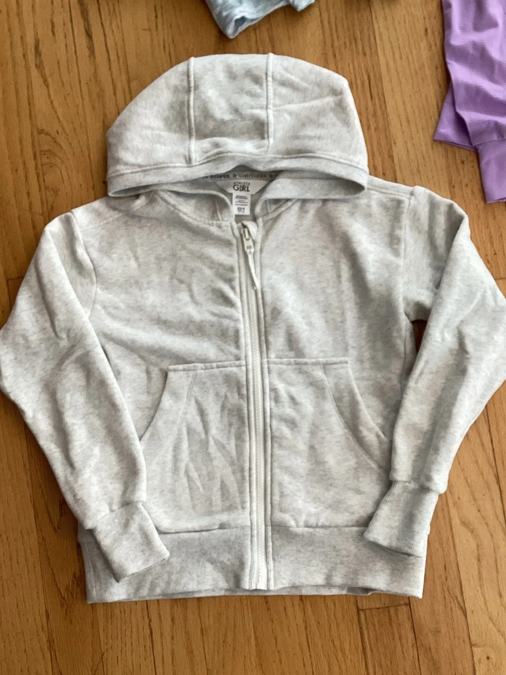 Athleta Kids Hooded Zip Jacket Set - Gray, Lavender, Light Blue